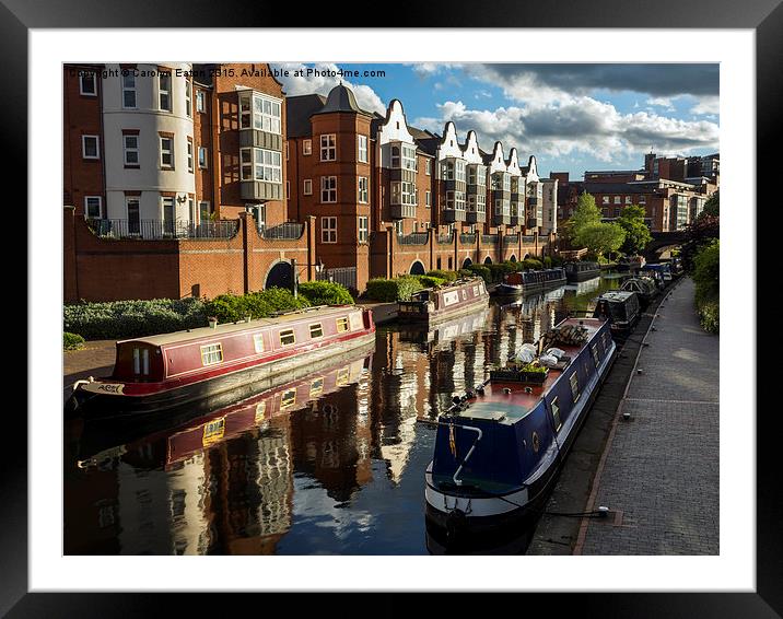  Birmingham Canal and Barges Framed Mounted Print by Carolyn Eaton
