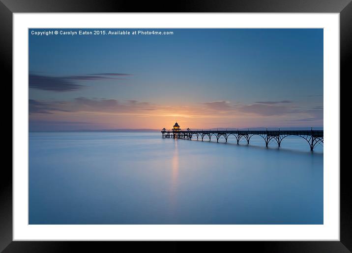  Clevedon Pier Sunset Framed Mounted Print by Carolyn Eaton