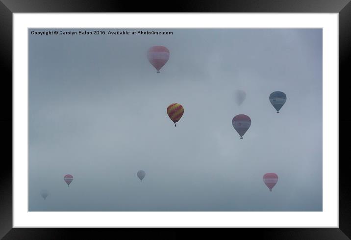  Balloons in the Mist, Bristol Framed Mounted Print by Carolyn Eaton