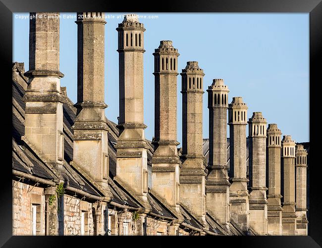  Chimneys on Cottages, Vicars's Close, Wells Framed Print by Carolyn Eaton