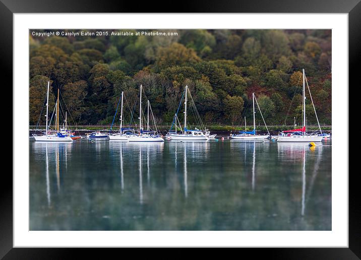  Boats on the River Dart Framed Mounted Print by Carolyn Eaton
