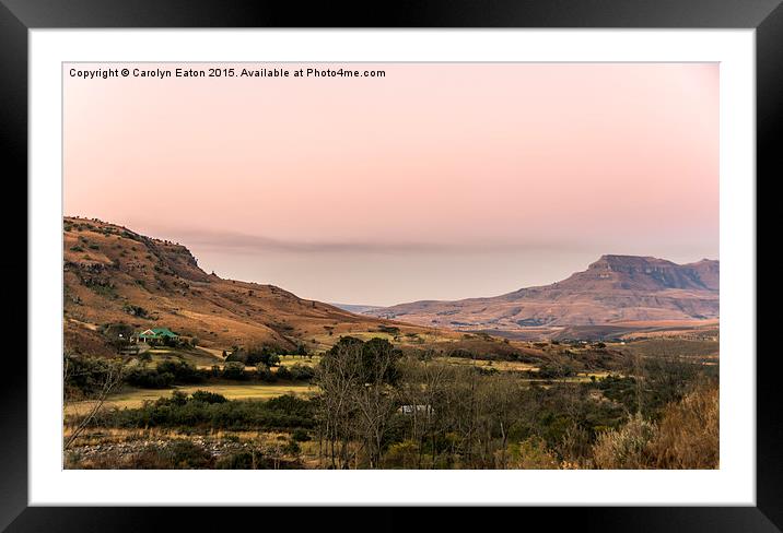  African Sunset, Drakensbergs, South Africa Framed Mounted Print by Carolyn Eaton