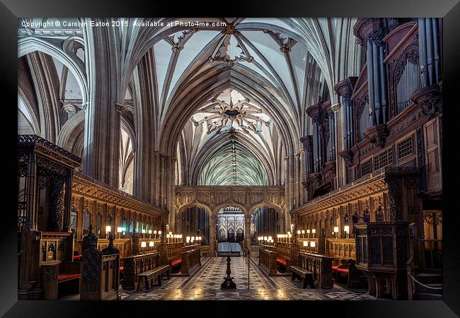  The Quire or Choir of Bristol Cathedral Framed Print by Carolyn Eaton