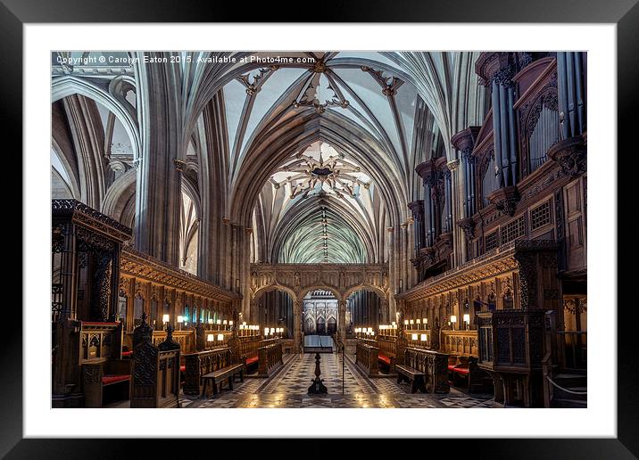  The Quire or Choir of Bristol Cathedral Framed Mounted Print by Carolyn Eaton