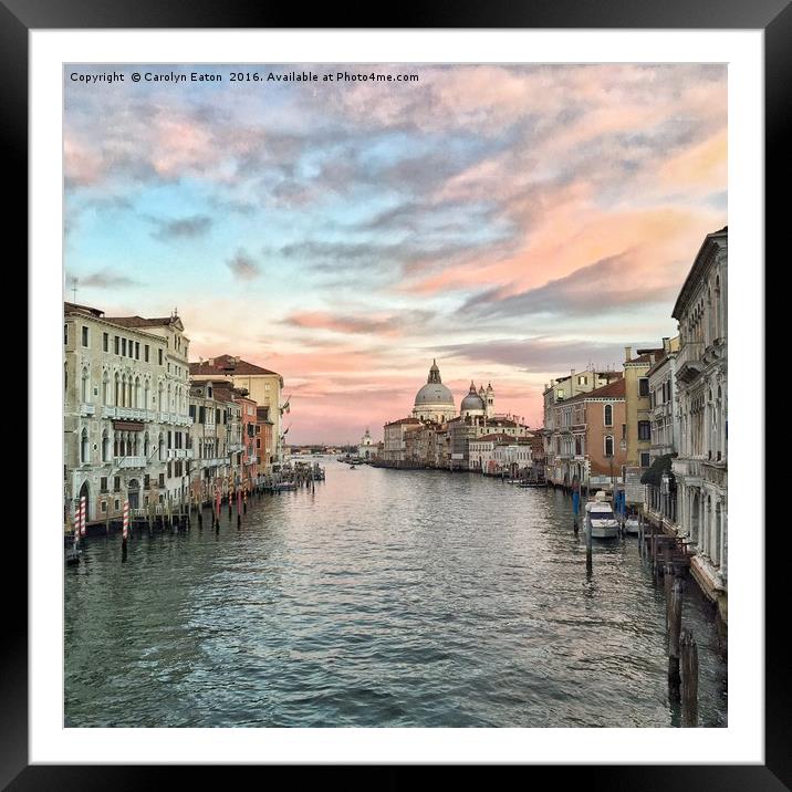 Sunset in Venice Framed Mounted Print by Carolyn Eaton