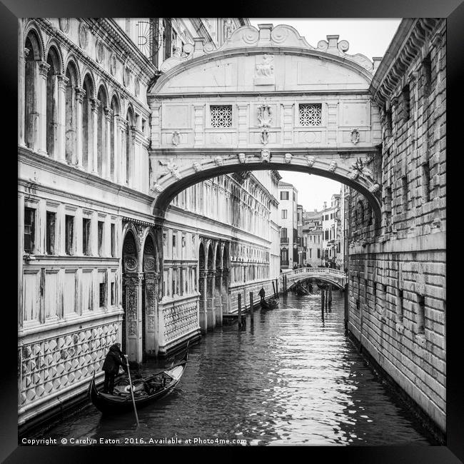 Bridge of Sighs, Venice Framed Print by Carolyn Eaton