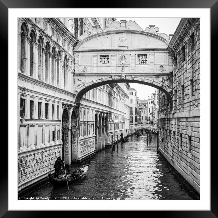 Bridge of Sighs, Venice Framed Mounted Print by Carolyn Eaton