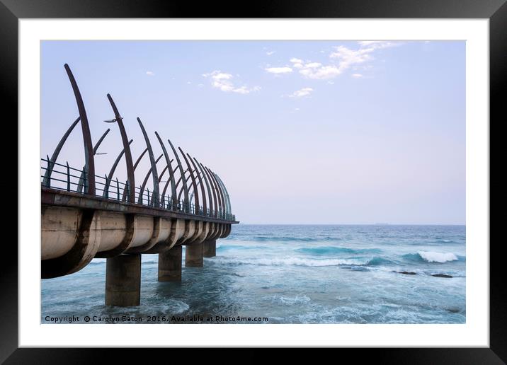 Pier at Umhlanga Rocks at Sunset, South Africa Framed Mounted Print by Carolyn Eaton