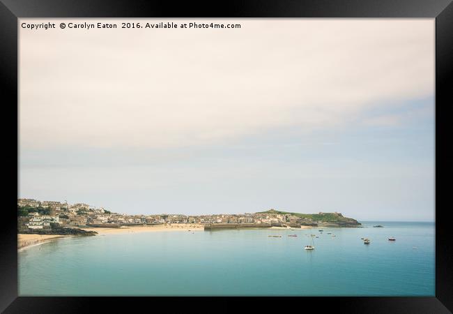 St Ives from Portminster Point Framed Print by Carolyn Eaton