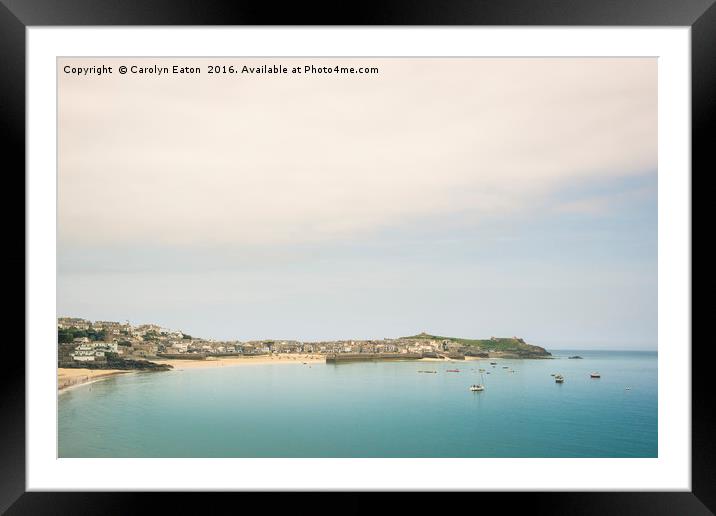 St Ives from Portminster Point Framed Mounted Print by Carolyn Eaton