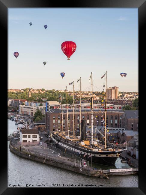 Balloons over the SS Great Britain Framed Print by Carolyn Eaton