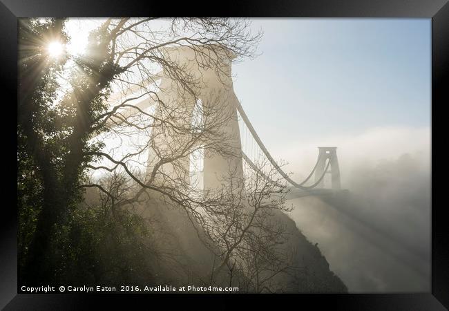 Winter Sun at the Clifton Suspension Bridge Bristo Framed Print by Carolyn Eaton