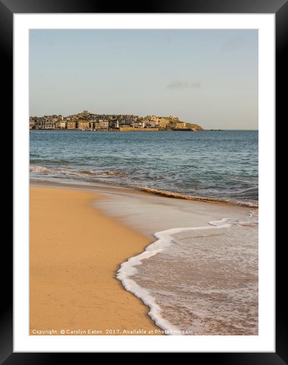 Porthminster Beach, St Ives, Cornwall Framed Mounted Print by Carolyn Eaton