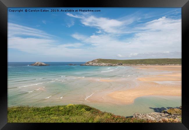 Crantock Beach Framed Print by Carolyn Eaton