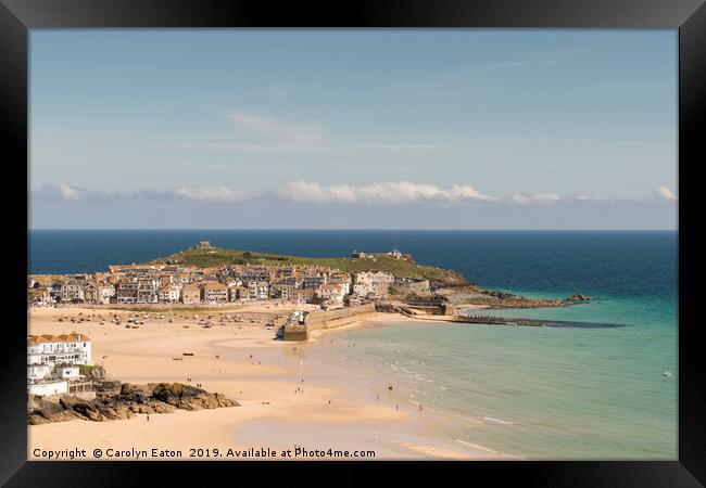 St Ives in Summer Framed Print by Carolyn Eaton