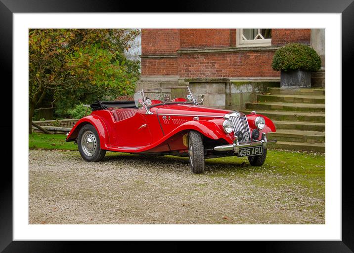 1954 MG sports car Framed Mounted Print by Alan Tunnicliffe