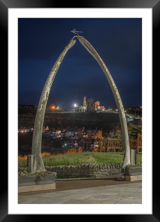 Enchanting Night View of Whitby Framed Mounted Print by Alan Tunnicliffe