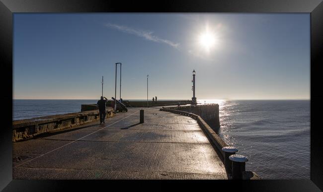 Glowing Sunrise at Bridlington Pier Framed Print by Alan Tunnicliffe