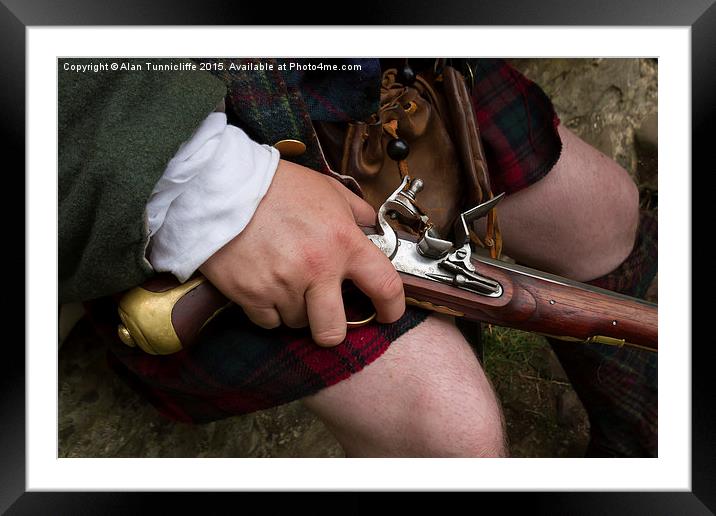  Flintlock pistol Framed Mounted Print by Alan Tunnicliffe