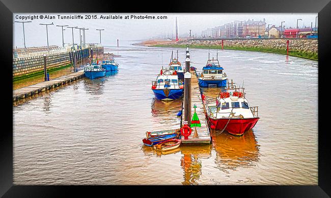 Vibrant Fishing Boats Framed Print by Alan Tunnicliffe