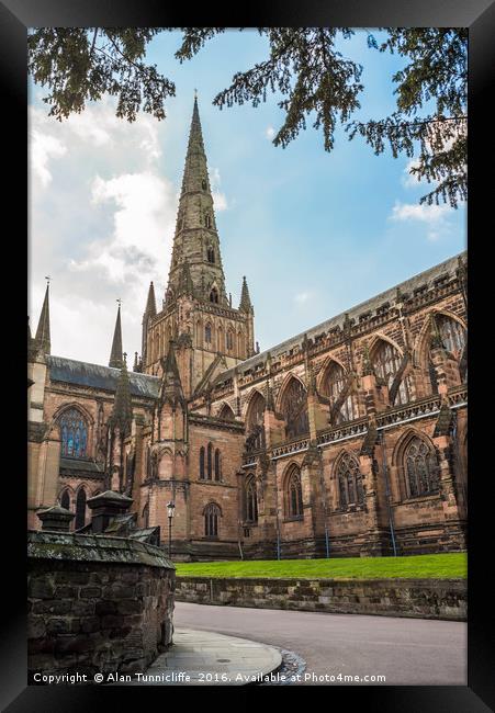 Lichfield cathedral  Framed Print by Alan Tunnicliffe