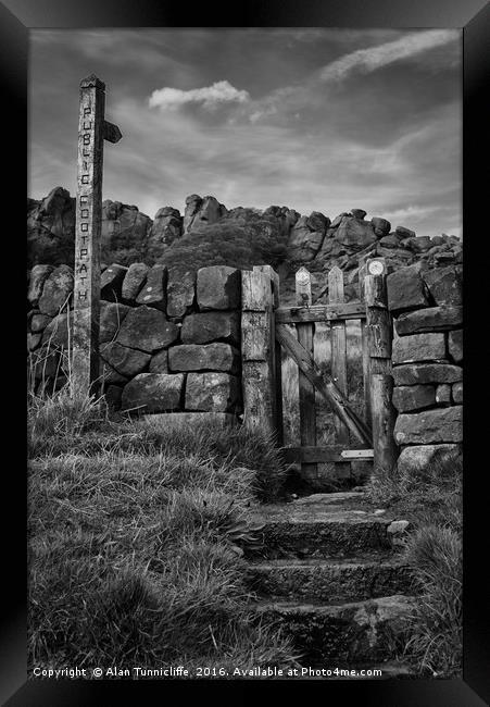 Public footpath Framed Print by Alan Tunnicliffe