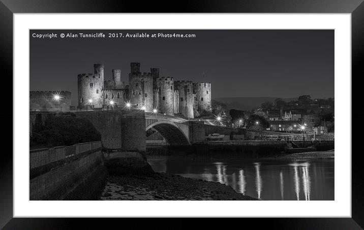 Majestic Conwy Castle at Night Framed Mounted Print by Alan Tunnicliffe
