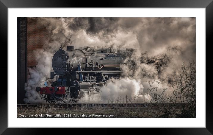 Steam locomotive Framed Mounted Print by Alan Tunnicliffe