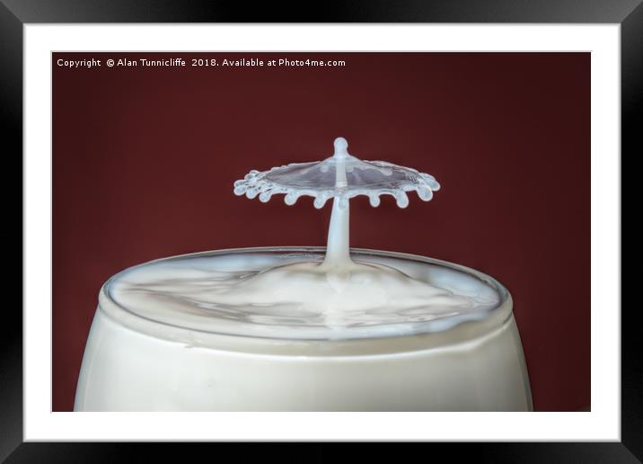 splash of milk Framed Mounted Print by Alan Tunnicliffe