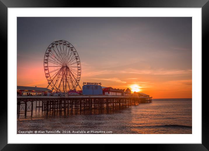 Majestic Sunset at Blackpool Pier Framed Mounted Print by Alan Tunnicliffe