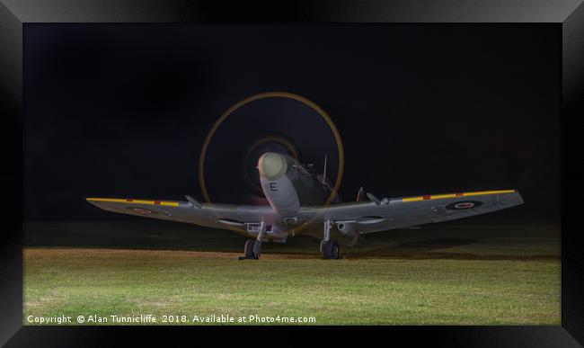 Nighttime Glory A Supermarine Spitfire Mk Vc Framed Print by Alan Tunnicliffe