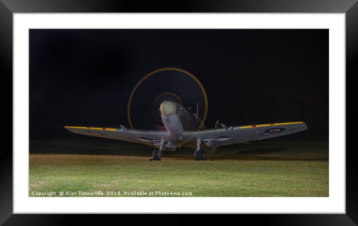 Nighttime Glory A Supermarine Spitfire Mk Vc Framed Mounted Print by Alan Tunnicliffe