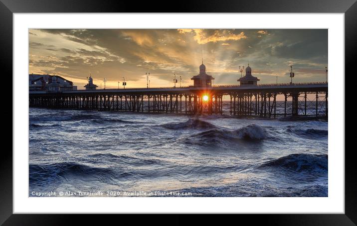 Blackpool sunset Framed Mounted Print by Alan Tunnicliffe
