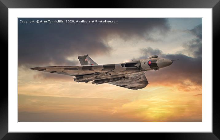 Vulcan Bomber Framed Mounted Print by Alan Tunnicliffe