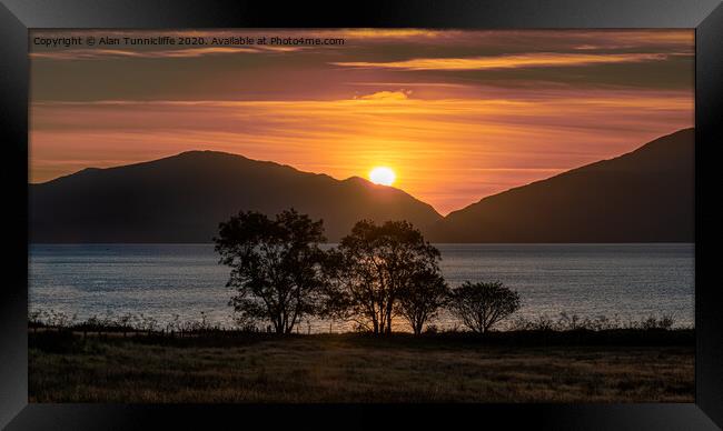  Loch Linnhe sunset Framed Print by Alan Tunnicliffe