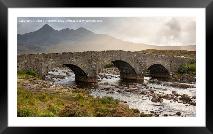 Sligachan old bridge Framed Mounted Print by Alan Tunnicliffe