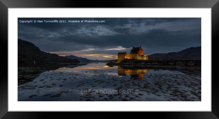 Majestic Sunset at Eilean Donan Castle Framed Mounted Print by Alan Tunnicliffe