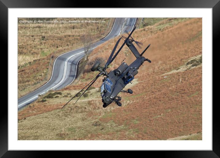 AH-64E Apache helicopter Framed Mounted Print by Alan Tunnicliffe