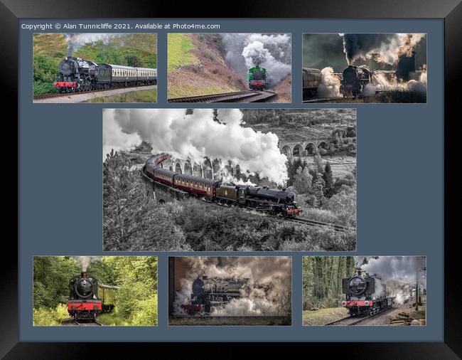 Steam Train collage Framed Print by Alan Tunnicliffe