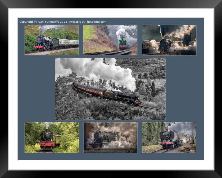Steam Train collage Framed Mounted Print by Alan Tunnicliffe