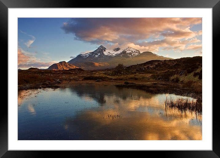 Black Cuillin Sunset. Framed Mounted Print by Alexander  Macaskill