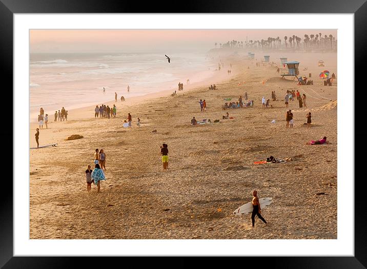 Day at the Beach Framed Mounted Print by Ram Vasudev