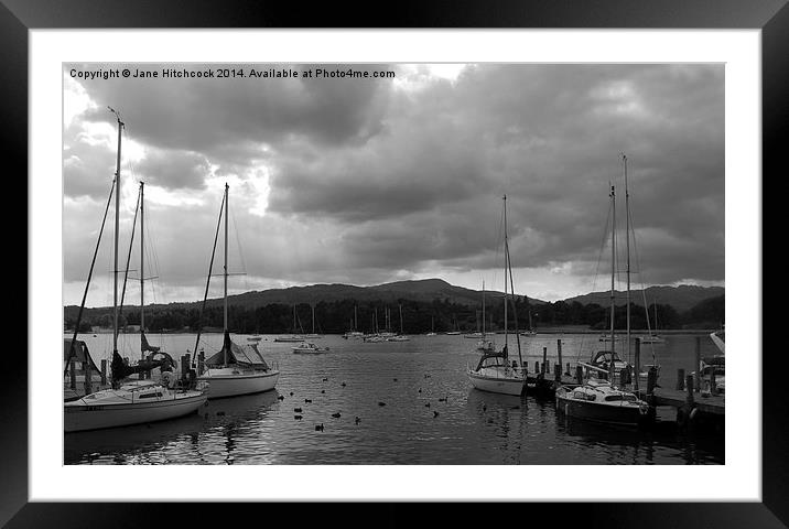 Boats on Windermere Framed Mounted Print by Jane Hitchcock