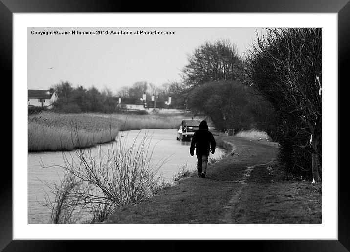 A Walk By the Canal Framed Mounted Print by Jane Hitchcock
