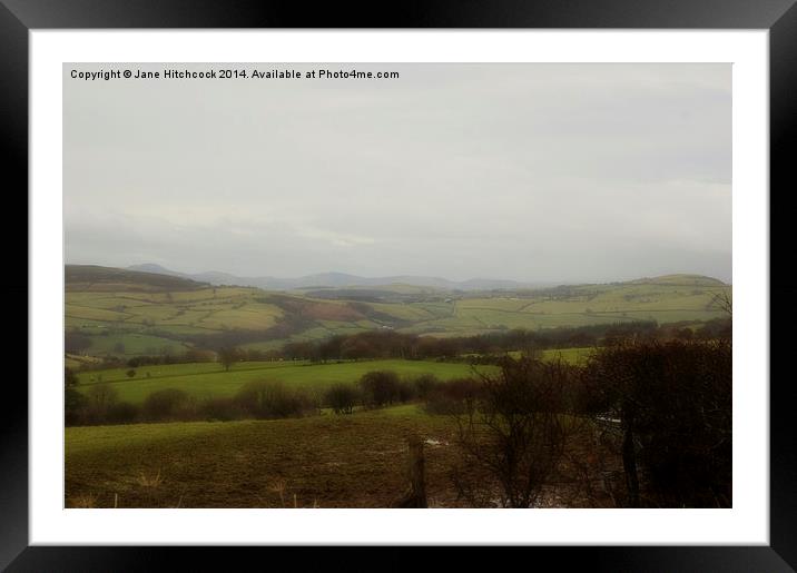 North Wales Countryside Framed Mounted Print by Jane Hitchcock