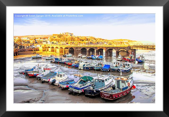  Boats at Folkestone Harbour late afternoon Framed Mounted Print by Susan Sanger