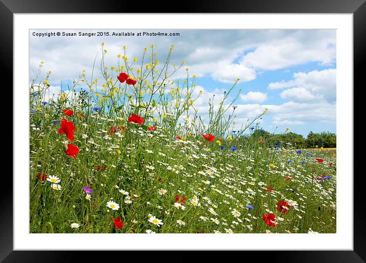  colourful wildflower meadow Framed Mounted Print by Susan Sanger