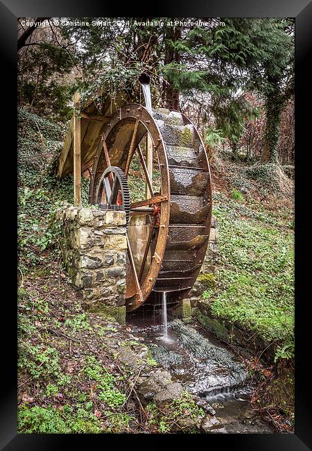 Rusty Waterwheel at Aber Falls Framed Print by Christine Smart