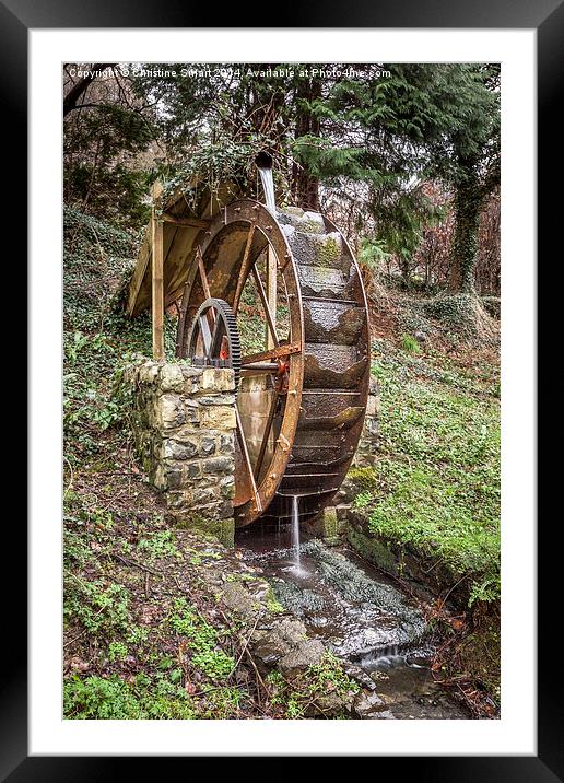 Rusty Waterwheel at Aber Falls Framed Mounted Print by Christine Smart
