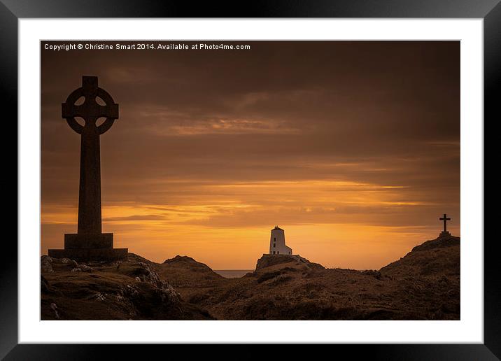 Sunset at Llanddwyn Island Framed Mounted Print by Christine Smart